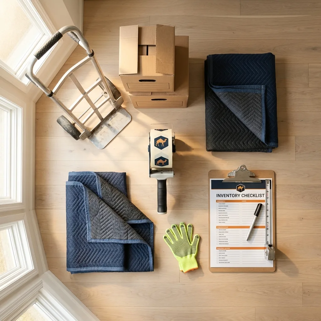 Professional moving supplies and packing materials layout for South Jordan residential relocations